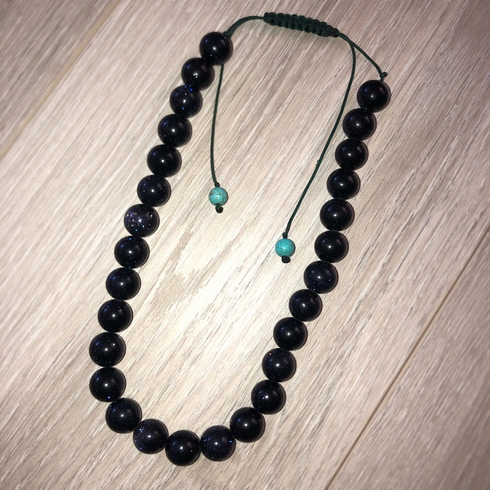 Blue Goldstone Necklace w/ Glittery Flash✨